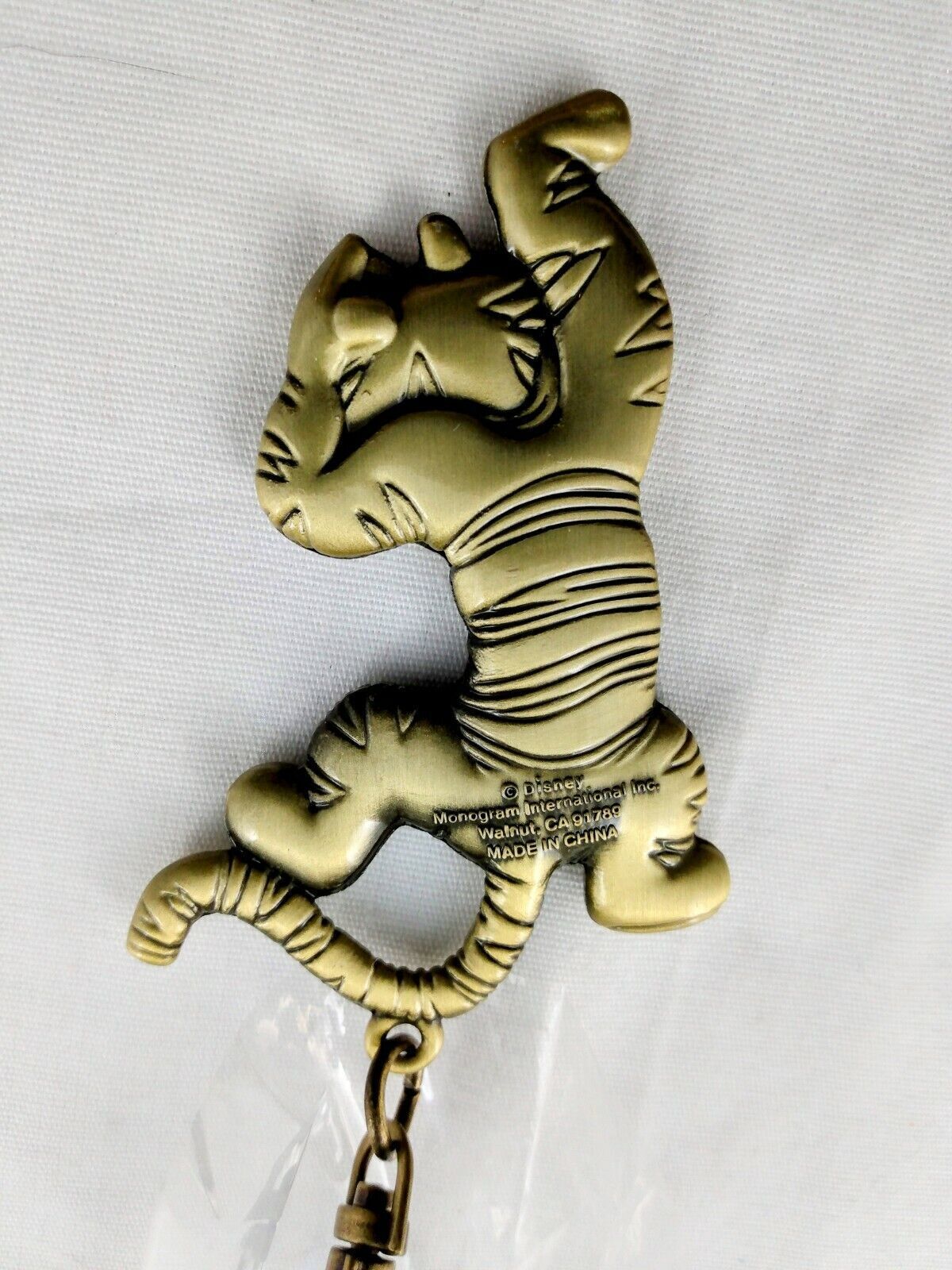 Disney Tigger Figurine Gold Colored Pewter Key Chain-New-!!!