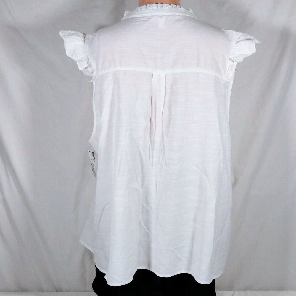 Women's LC Lauren Conrad Ruffle Sleeveless Shirt-Various-White-NWT