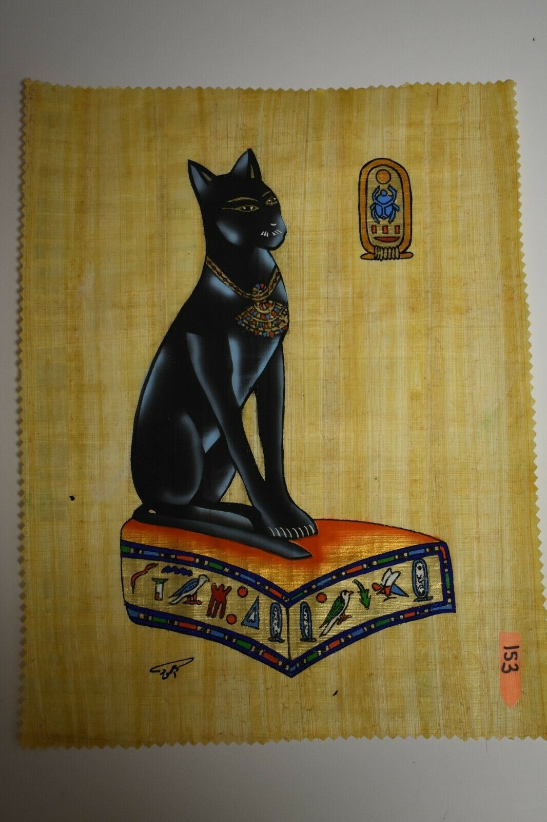 Bulk Wholesale Lot of 5 Hand Painted Egyptian Papyrus Paintings Ships from USA!