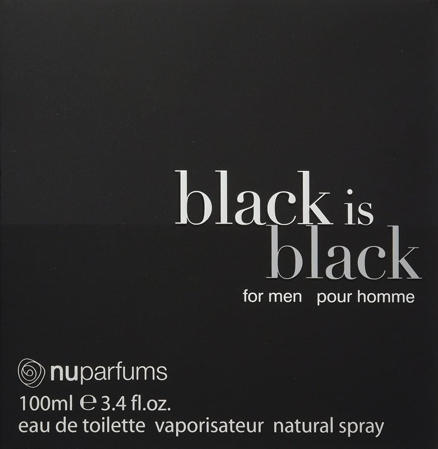NU Parfums Black is Black Men's Eau de Toilette - 3.4oz-New Sealed Box