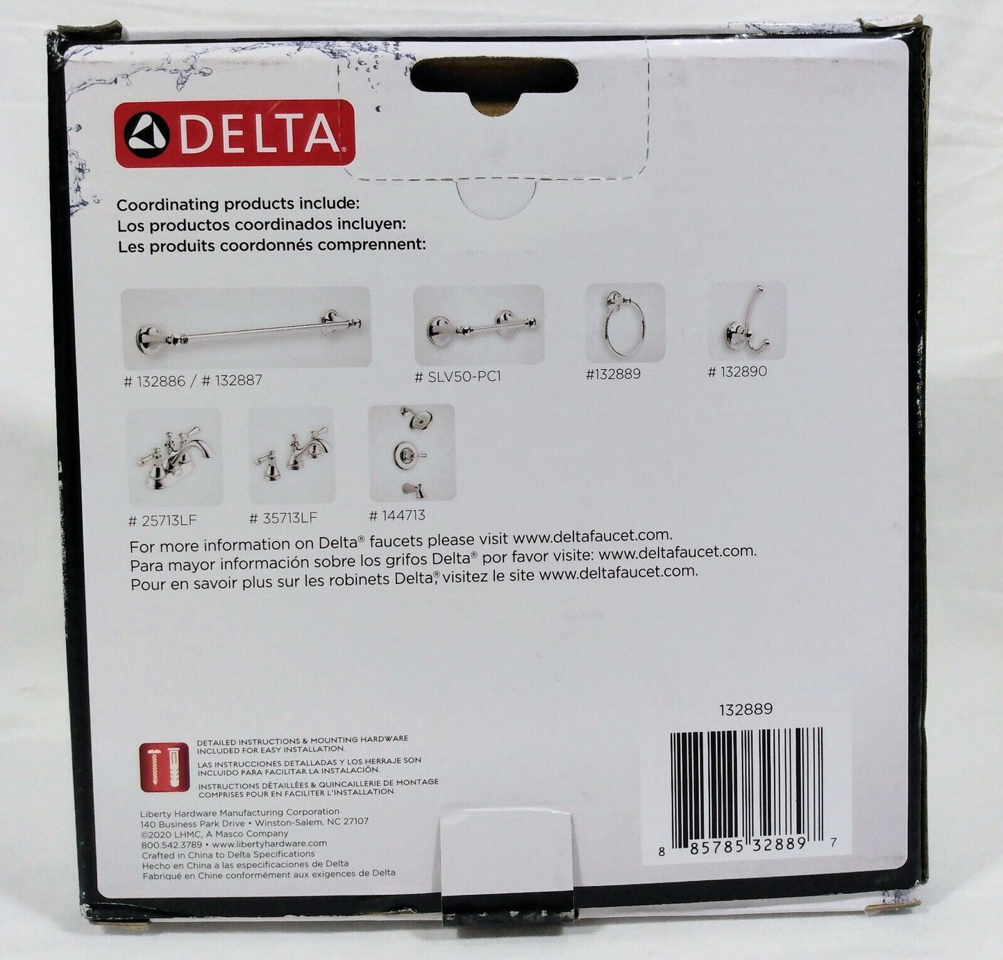 Delta Silverton Towel Ring in Chrome-132889-Open Box-!