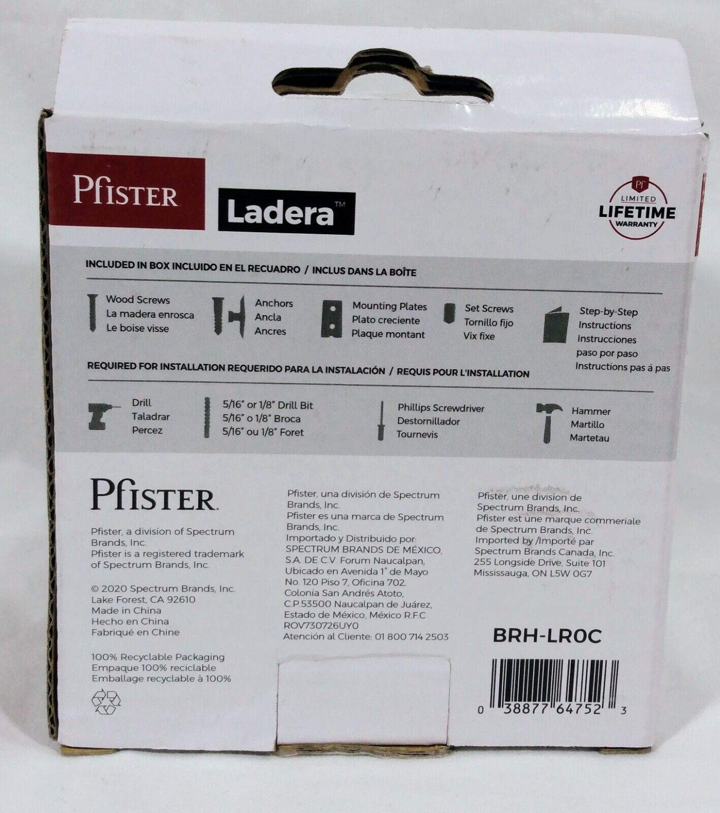 Pfister Ladera Robe Hook in Polished Chrome-BRH-KROC-!