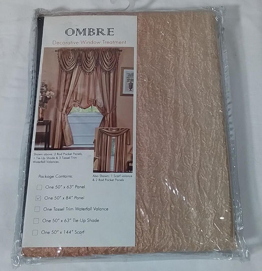 Ombre 84in L Polyester Light Filtering Window Panel Sandstone-(A11)
