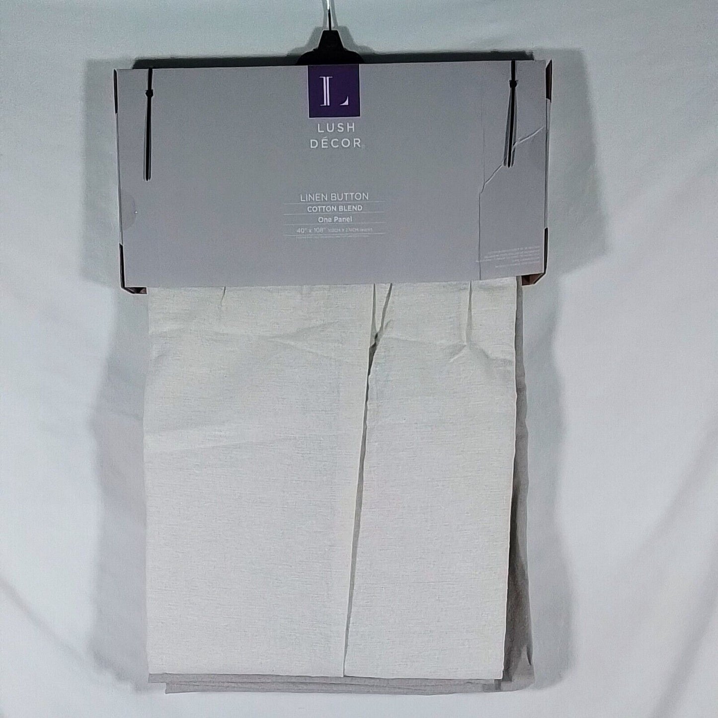Lush Decor Linen Button Gray/White 40"Wx108"L Curtain Panel-!!(A24)