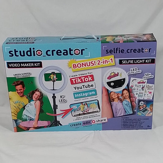 Studio Creator 2-in-1 Bonus Set Video Maker & Selfie Light Kit--!!!