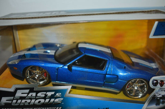 Fast & Furious Jada 1:24 Die Cast Ford GT Movie Merchandise- Blue- New In Box