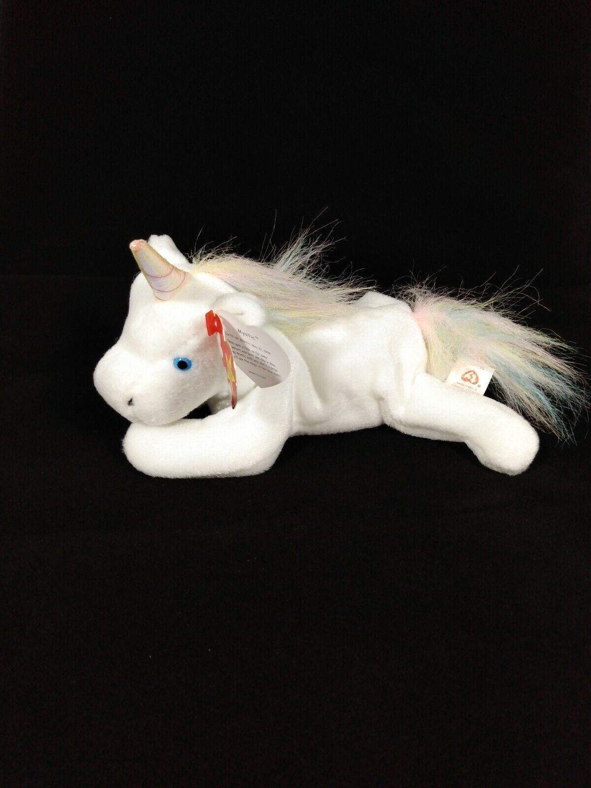 Ty Mystic Unicorn Beanie Baby-Iridescent Horn-Retired-