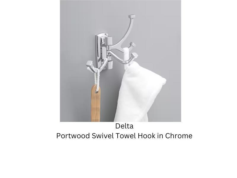 Delta Portwood Swivel Towel Hook in Chrome-PWD37-PC-New!!