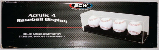 BCW Acrylic 4 Baseball Display Case 1-AD12-4-New-!!!