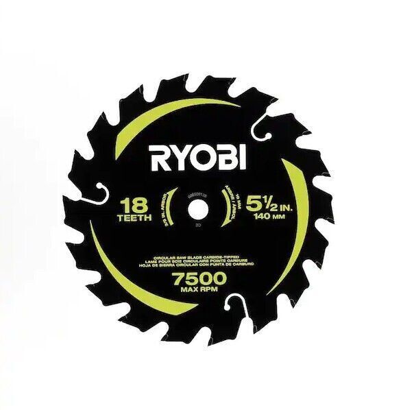 Ryobi 5-1/2 in. 18T Thin Kerf Carbide Circular Saw Blade-!