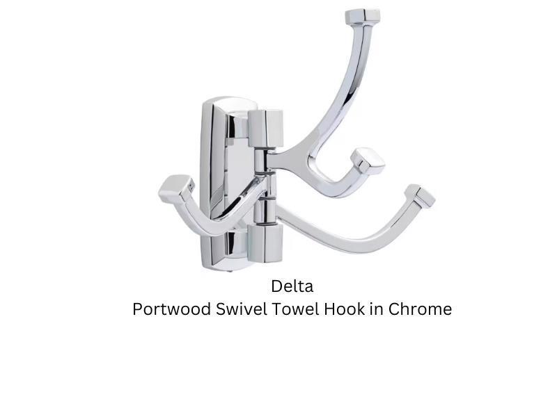 Delta Portwood Swivel Towel Hook in Chrome-PWD37-PC-New!!