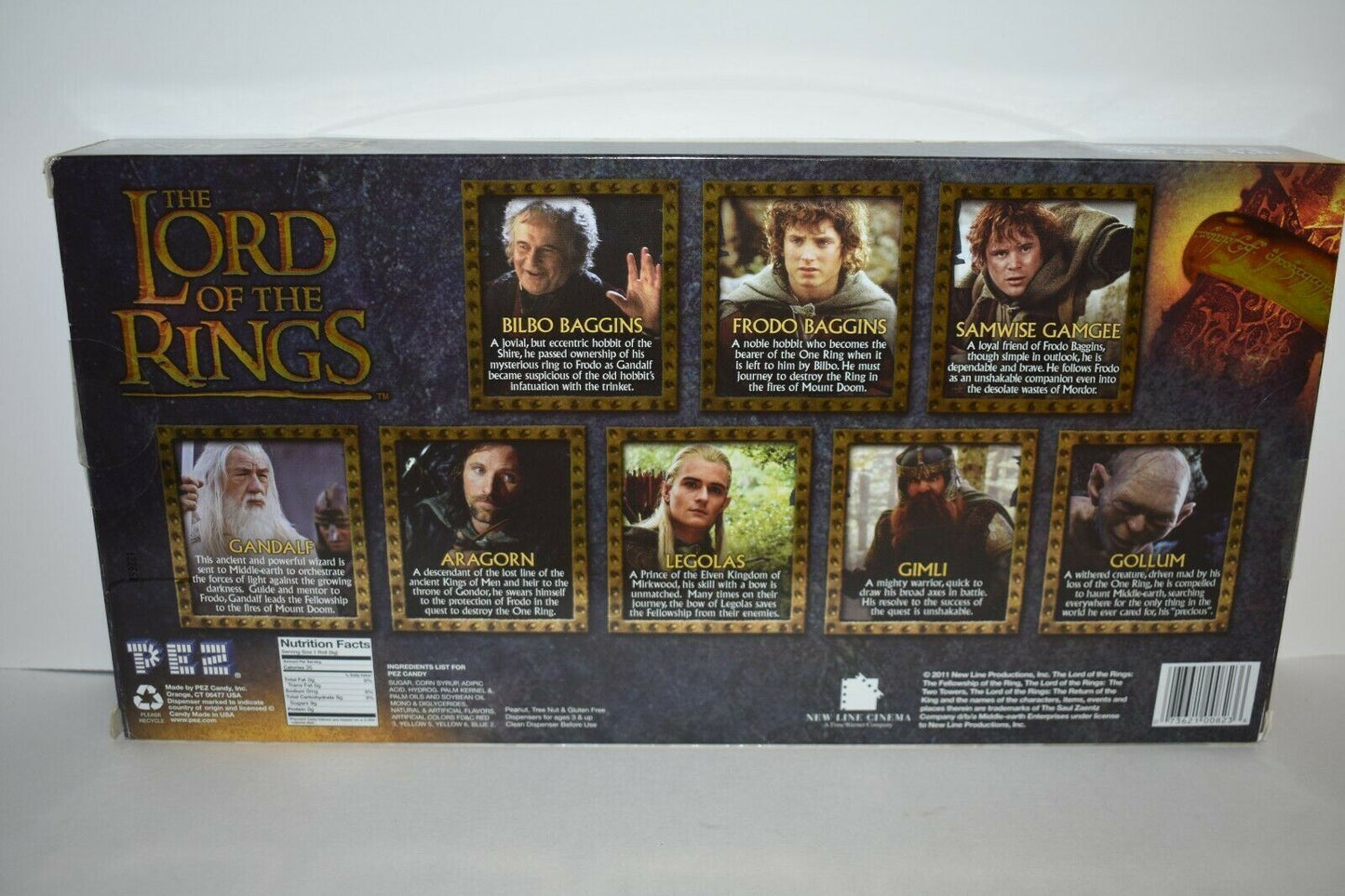 Lord Of The Rings Collectible 4 Piece Goblet Set & 8 Pez Dispenser Set- In Box