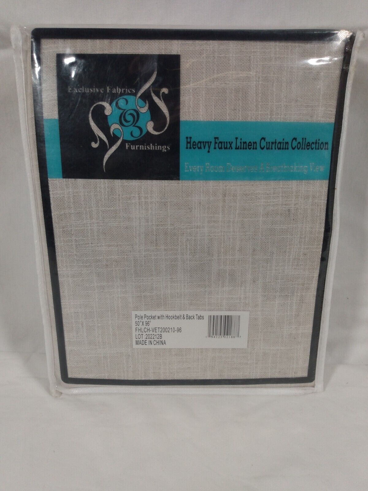 Exclusive Fabrics Malted Heavy Faux Linen Light Filtering Curtain-(B3)