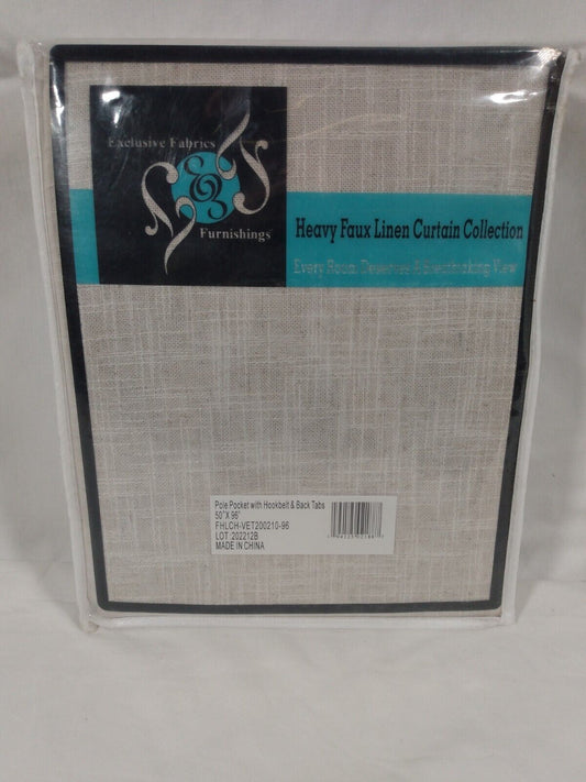 Exclusive Fabrics Malted Heavy Faux Linen Light Filtering Curtain-(B3)