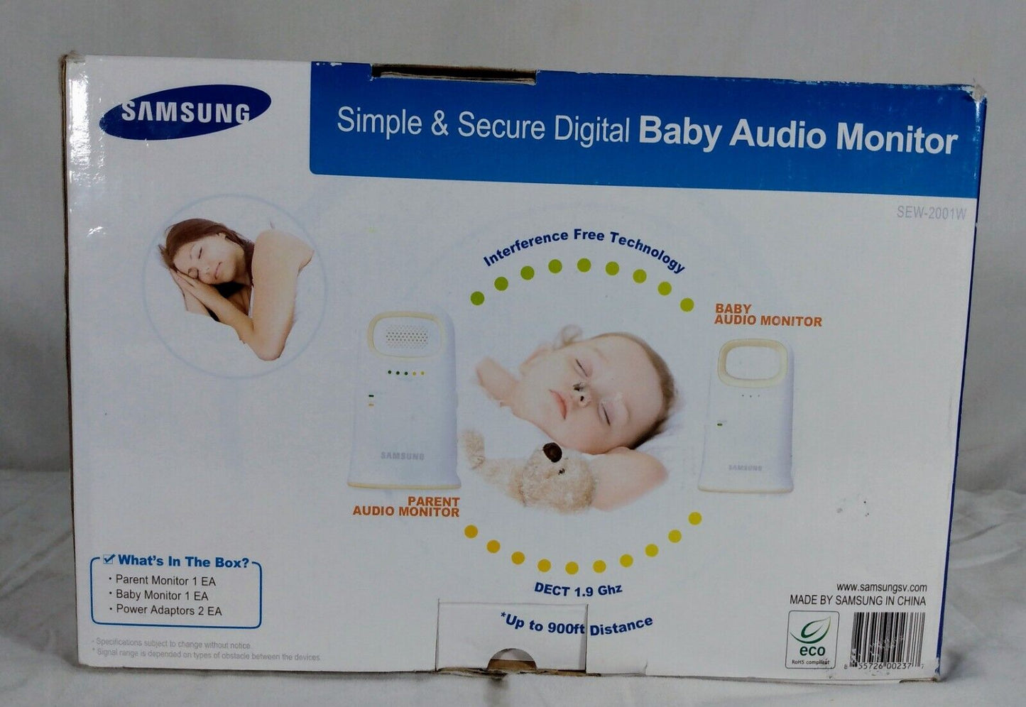 Samsung Simple & Secure Digital Baby Audio Monitor - Open Box