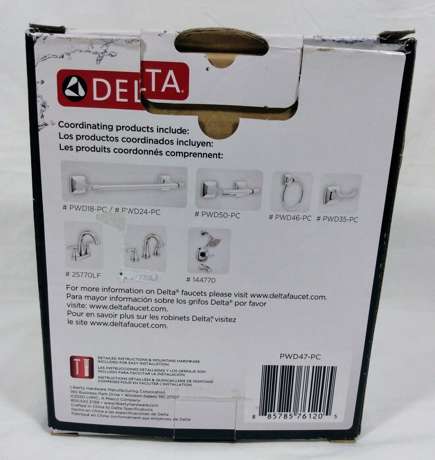 Delta Portwood 6 in. Double Hand Towel Bar in Chrome-PWD47-PC-New-!