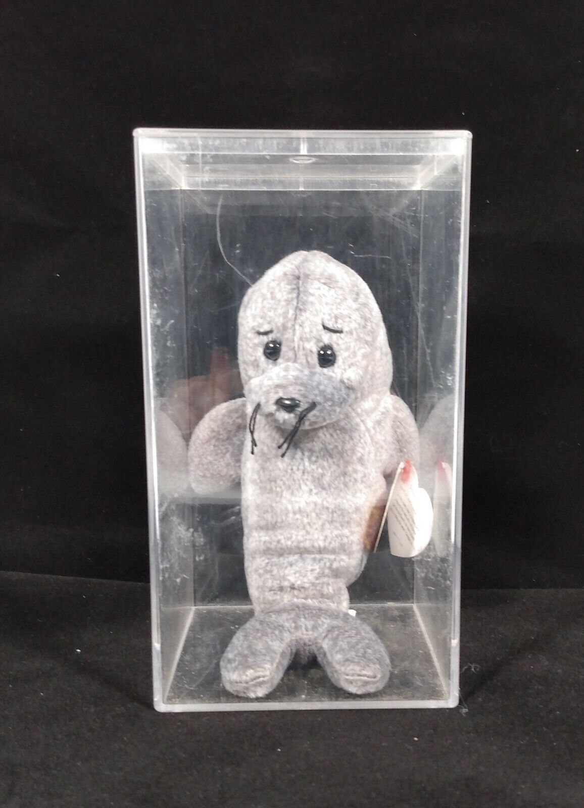 Ty Slippery the Seal Beanie Baby-Retired-In Case-PE Pellets