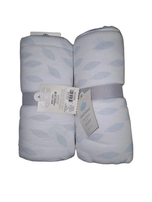 Cloud Island Jersey Knit Reversible Baby 30"x40" Blanket Blue 2 Pack NWT