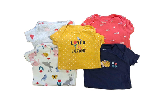Carter's Baby Girl's 5 Pack Bodysuit 12 Months NWOT