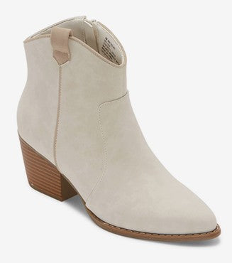 Women's a.n.a Delno Western Stacked Heel Ankle Booties - Cream - 9 - NIB