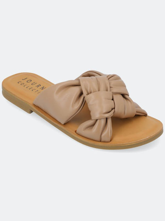 Women's Journee Collection Kianna Flat Sandals - Brown - 8 - NIB