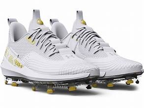 Men's Under Armour Harper 7 Elite Low TPU Baseball Cleat-White Gold-14 - NWOB