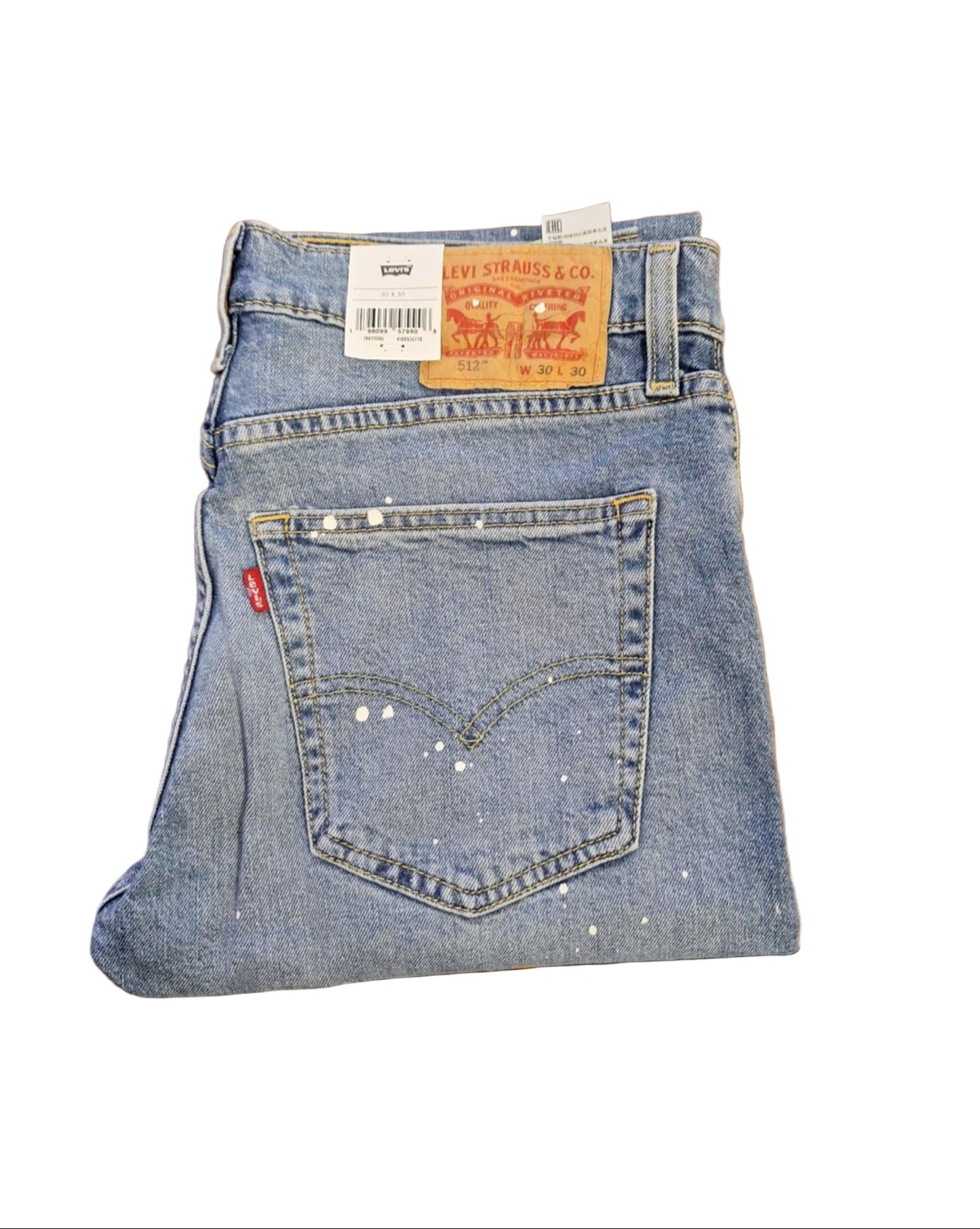 Men's Levi's 512 Slim Taper Fit Jeans - Paint Splatter - 30x30 - NWT