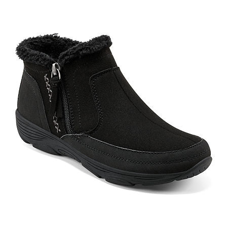 Women's Easy Spirit Verry2 Flat Heel Winter Boots -Black - 8W - NIB