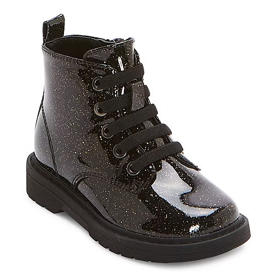 Toddler Girl's Thereabouts Lil Reese Flat Heel Combat Boots - Black - 9 - NIB