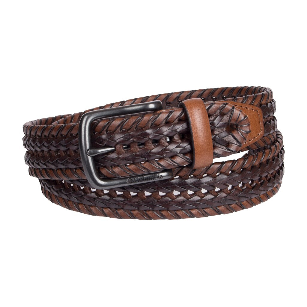 Men's Columbia Big & Tall 35mm Braided Belt - Brown & Tan - XL (42/44) - NWT