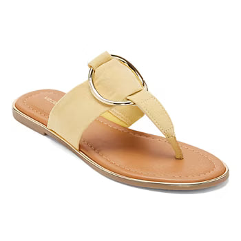Women's Liz Claiborne Cabella Thong Sandals - Pale Yellow - 8.5 - NWT