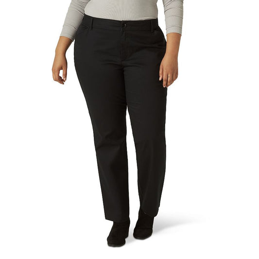 Women's Lee Plus Size Mid Rise Straight Leg Pants - Black - 20W Petite - NWT
