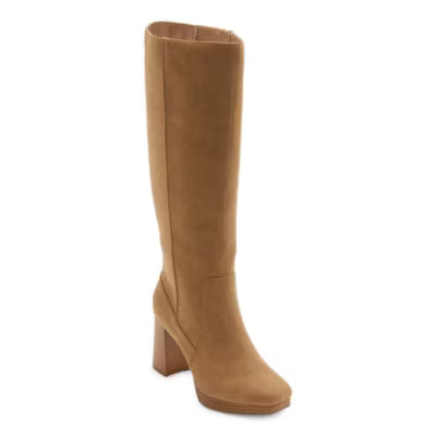 Women's a.n.a Gould Stacked Heel Dress Boots - Tan - 9 - NIB