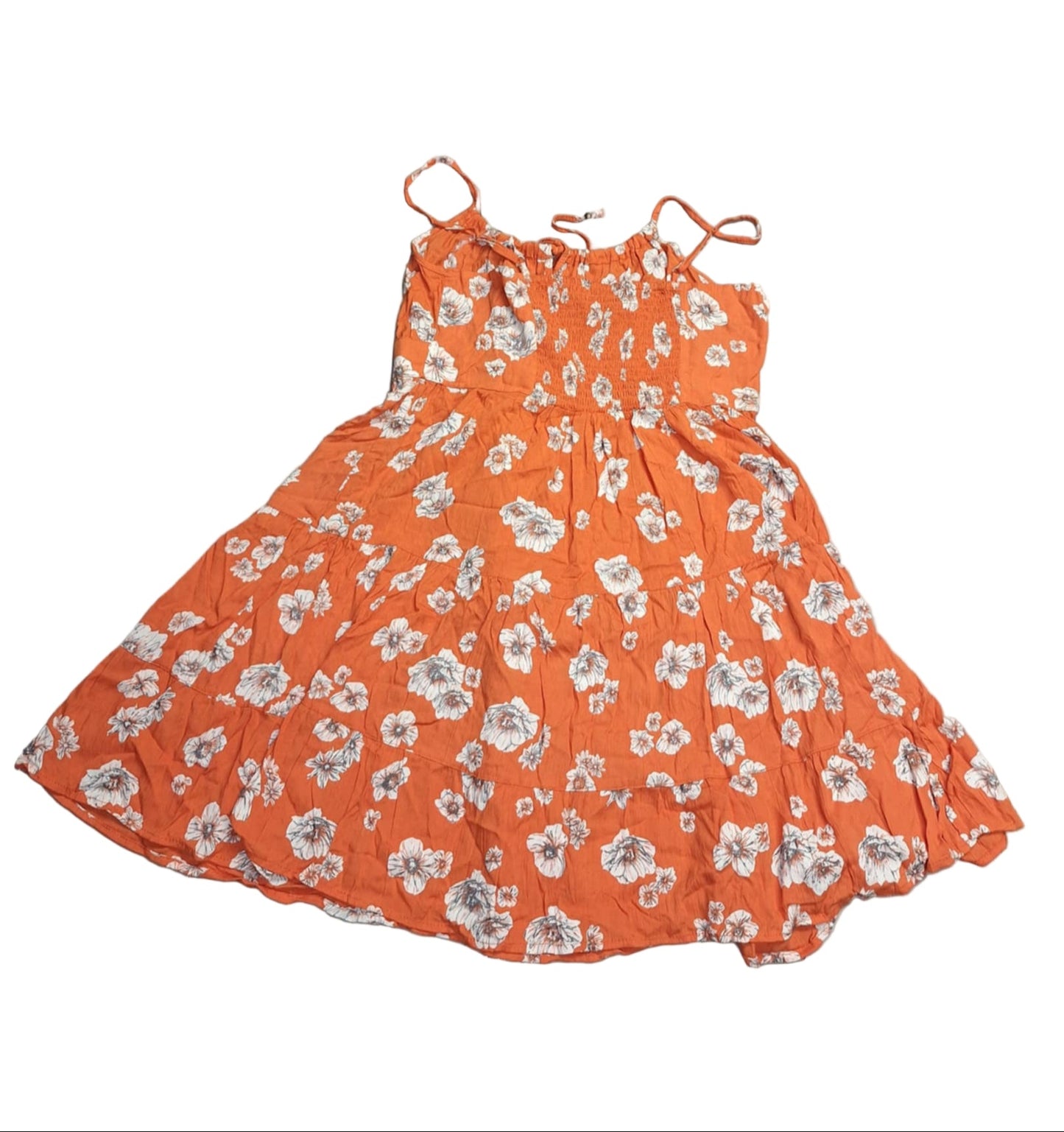 Angie Women's Floral Print Mini Sundress XL Orange NWT