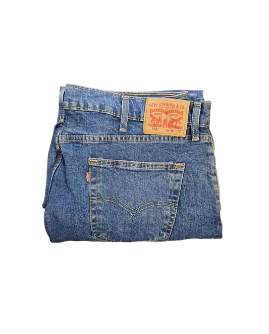 Levi's Men's 559 Relaxed Straight Fit Stretch Jeans 42x32 Blue NWOT