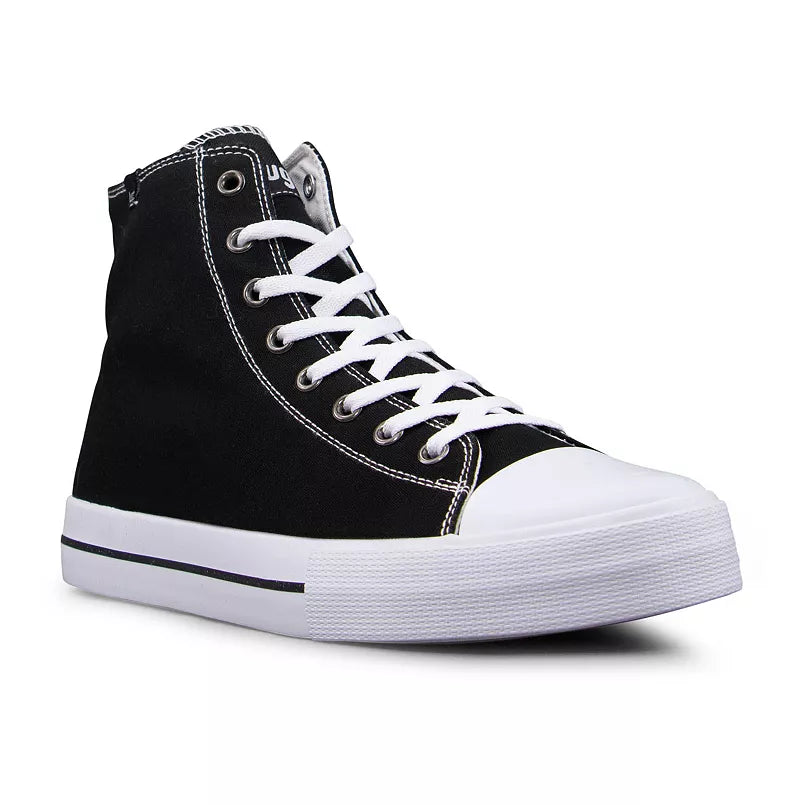 Men's Lugz Stagger Canvas High Top Sneakers - Black & White - 10 - NIB
