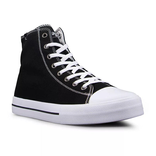 Men's Lugz Stagger Canvas High Top Sneakers - Black & White - 10 - NIB