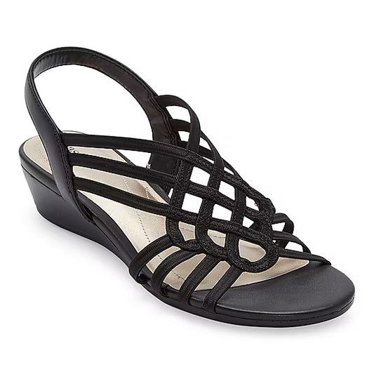 Women's East 5th Reno Slingback Wedge Sandals - Black - 11 - NWT