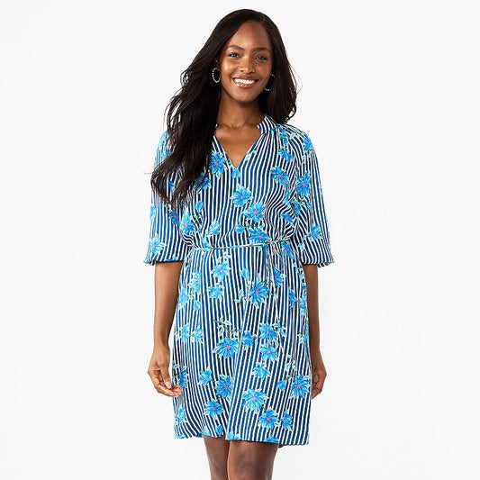 DRAPER JAMES RSVP Women's V-Neck Smocked Dress-NWT