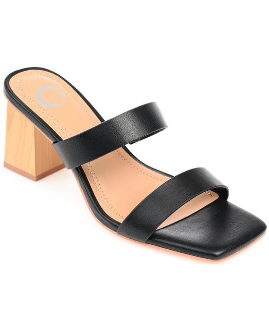 Women's Journee Collection Square Toe Block Heel Sandals - Black - 8 - NIB