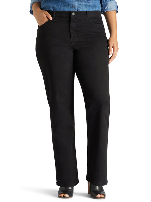 Women's Lee Plus Size Instantly Slims Straight Leg Jeans - Black - 24W Petite