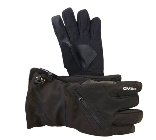 Men's Head Insulated Ski Glove with Top Zipper Pocket - Black - Large - NWT