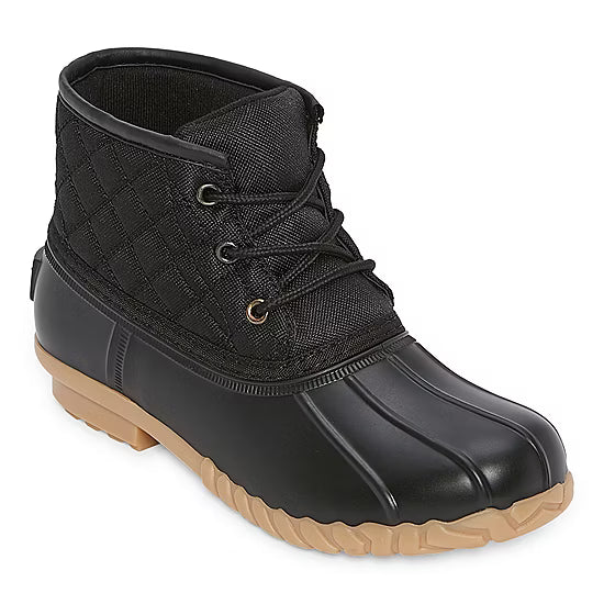 Women's St John's Bay Denton Flat Heel Duck Boots - Black - 9 - NWT