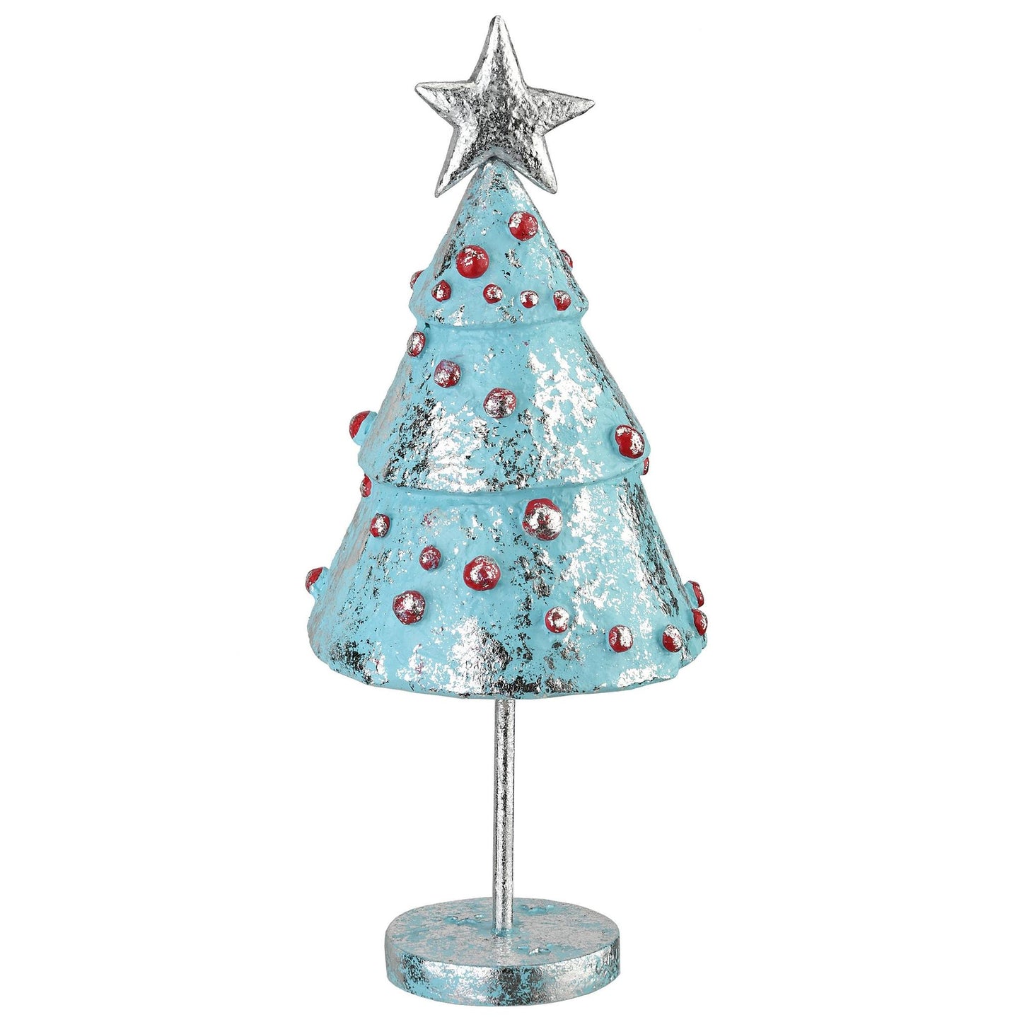 11" Silver and Blue Christmas Tree 2pk