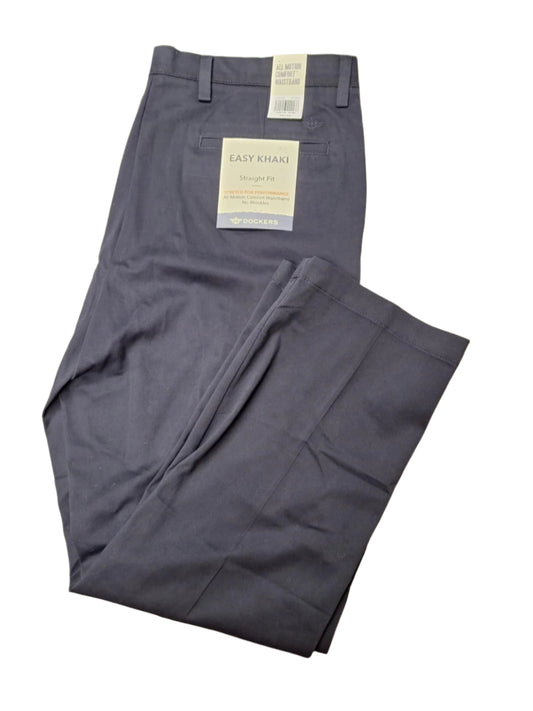 Dockers Men's Straight Fit Easy Khaki Pants 38x29 Navy NWT