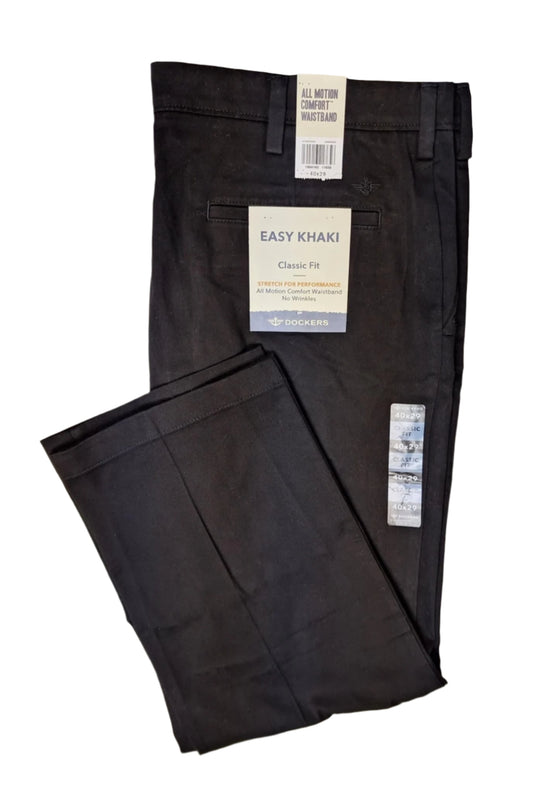 Dockers Men's Classic Fit Easy Khaki Pants 40x29 Black NWT