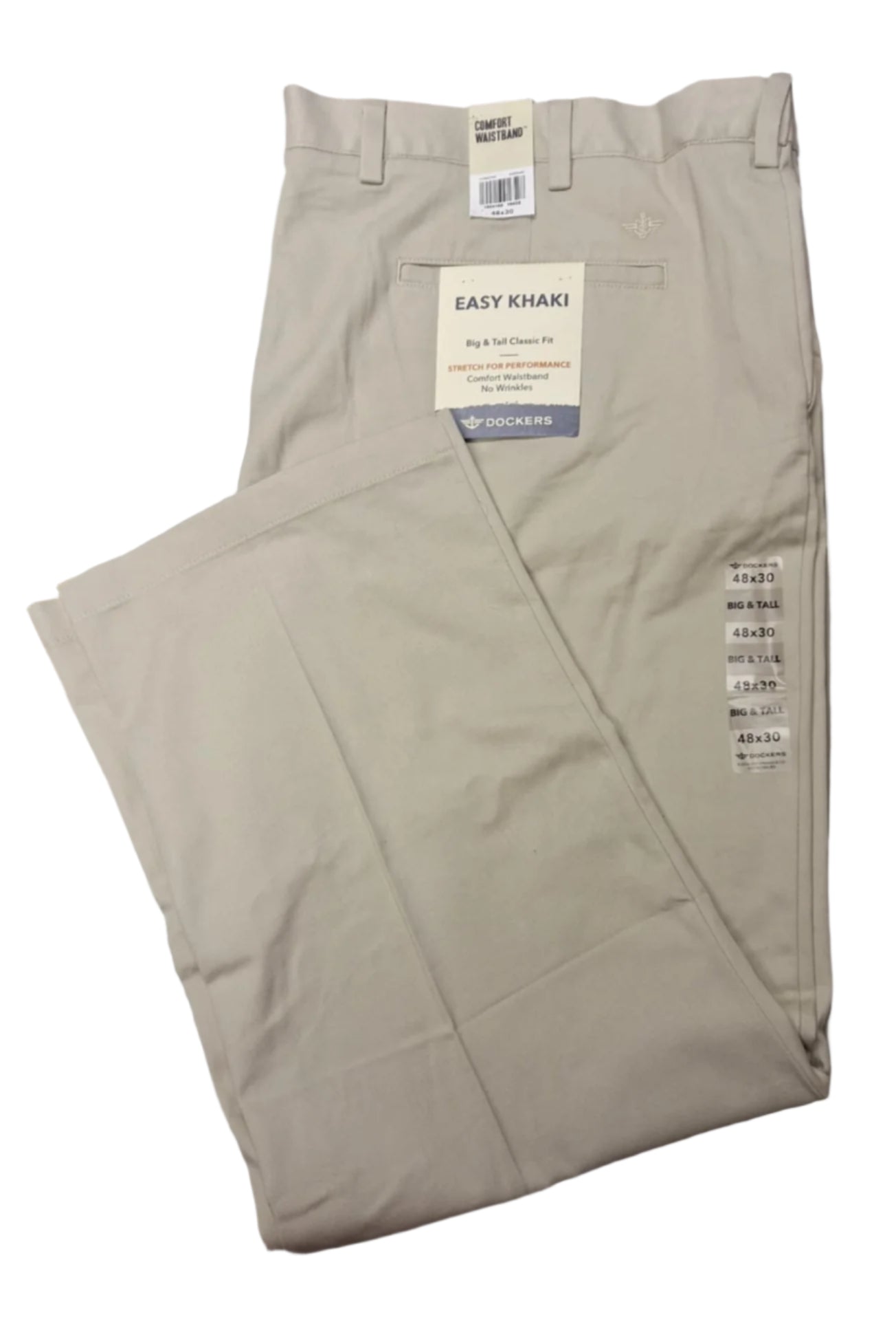 Dockers Men's Classic Fit Easy Khaki Pants 48x30 Beige NWT