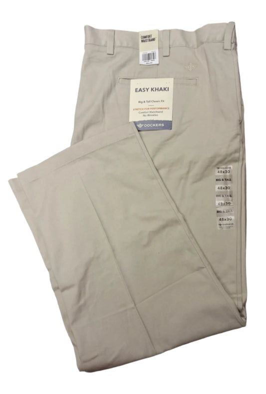 Dockers Men's Classic Fit Easy Khaki Pants 48x30 Beige NWT