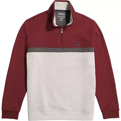Men's IZOD Fleece Quarter-Zip Top-Large-Grey-NWOT