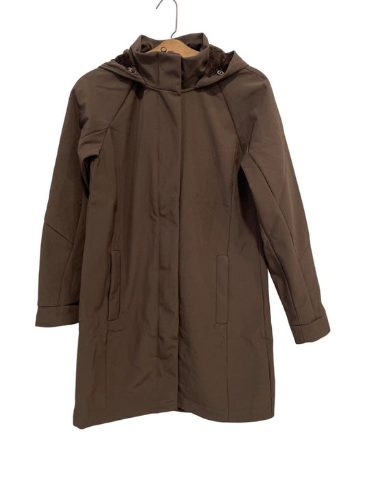 Mondetta Women's Long Softshell Hooded Jacket S Brown NWT